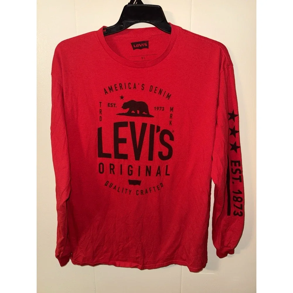 Levi's Men's Long Sleeve Tshirt Red